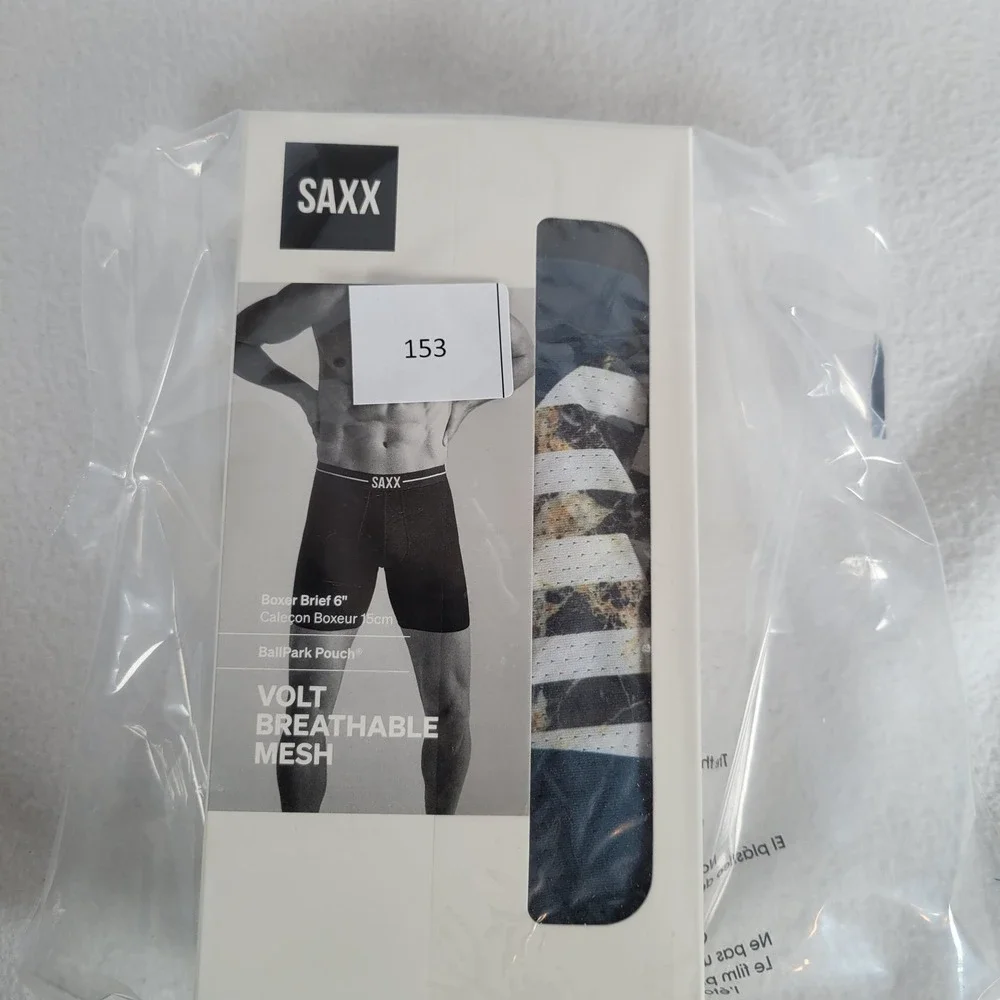 SAXX Mens Boxer Brief Volt Breathable Mesh Basketball Underwear Size Small Blue